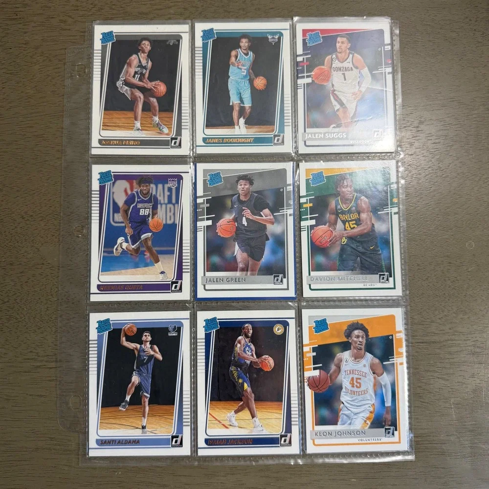 9 Card 2021-22 Panini Donruss Rated Rookie Lot Jalen Green Jalen Suggs Mitchell